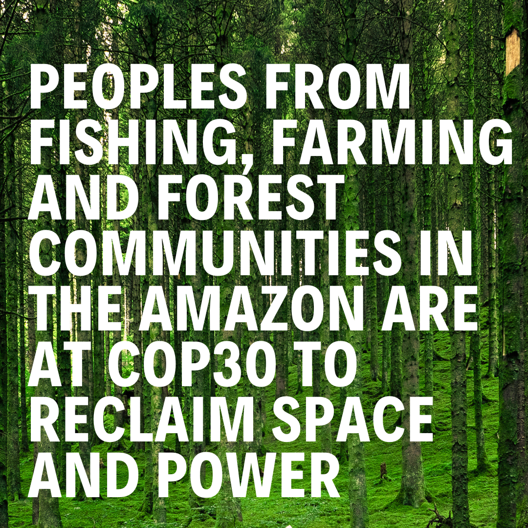 Cancelled due to unforeseen circumstances: Peoples from fishing, farming and forest communities in the Amazon are at COP30 to reclaim space and power