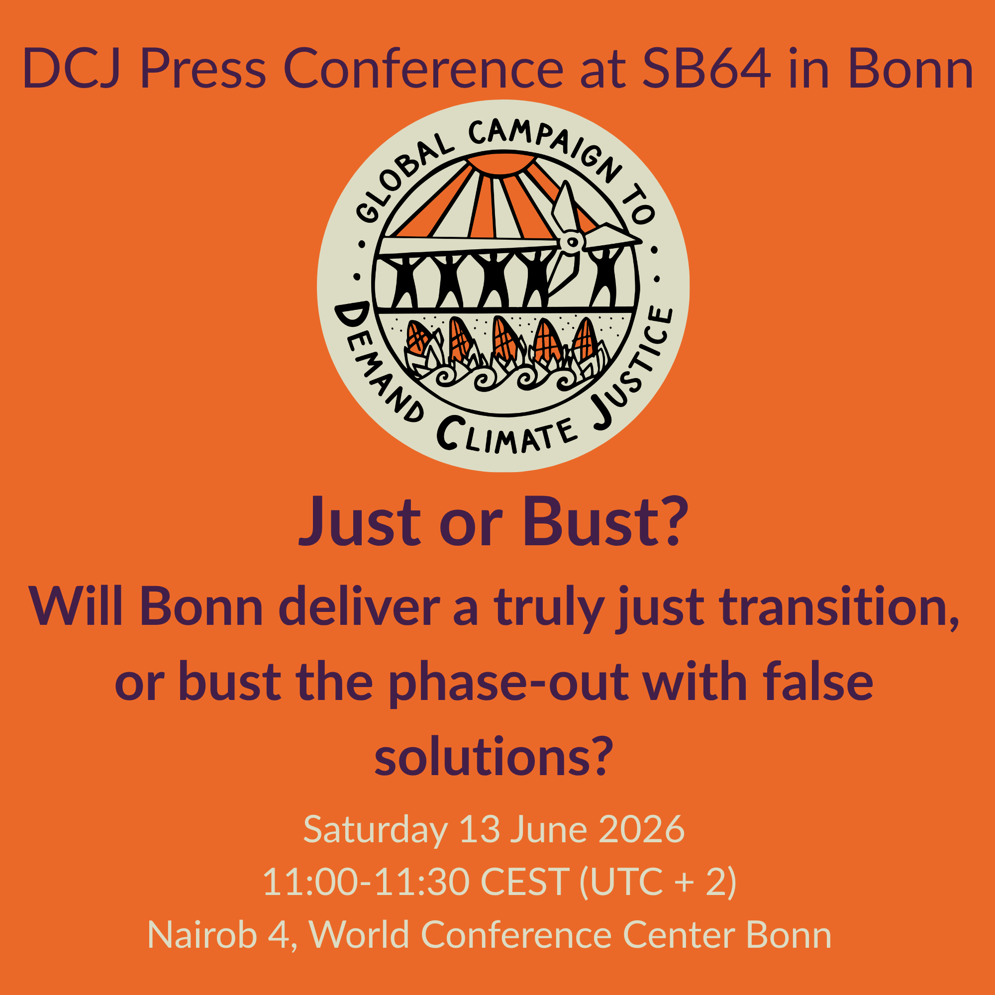 Media Advisory: Just or Bust